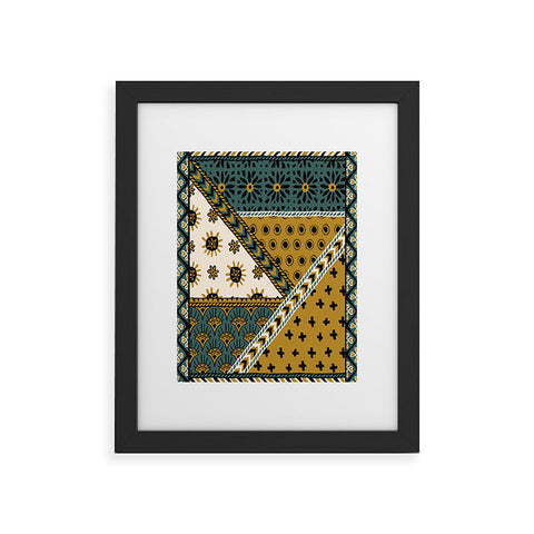Becky Bailey Carol in Green and Gold Framed Art Print