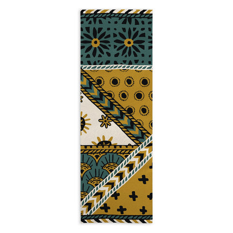 Becky Bailey Carol in Green and Gold Yoga Towel