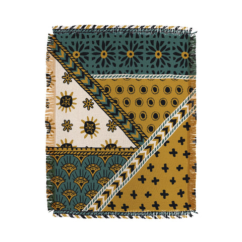 Becky Bailey Carol in Green and Gold Throw Blanket