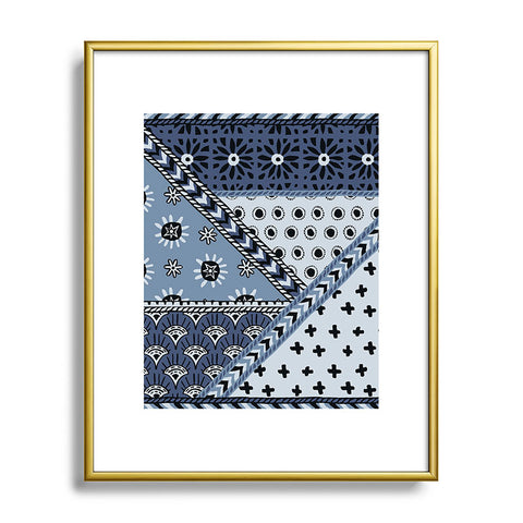 Becky Bailey Carol in Navy Blue Metal Framed Art Print