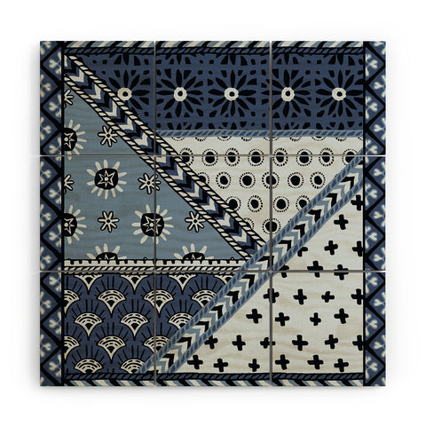 Becky Bailey Carol in Navy Blue Wood Wall Mural