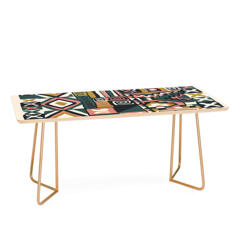 Becky Bailey Cosmo in Green and Gold Coffee Table