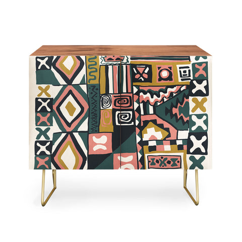 Becky Bailey Cosmo in Green and Gold Credenza