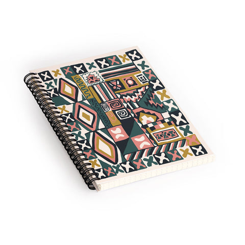 Becky Bailey Cosmo in Green and Gold Spiral Notebook