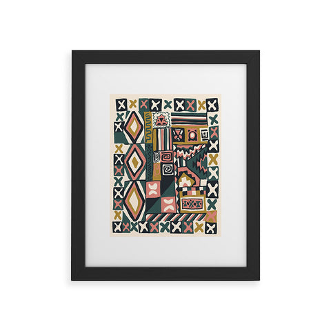 Becky Bailey Cosmo in Green and Gold Framed Art Print