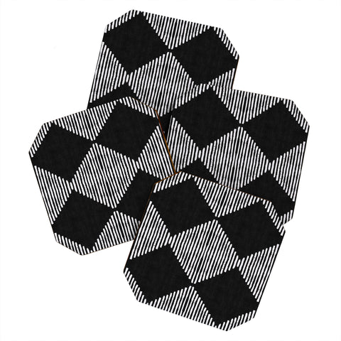 Becky Bailey Diamond Stripe Geometric Coaster Set