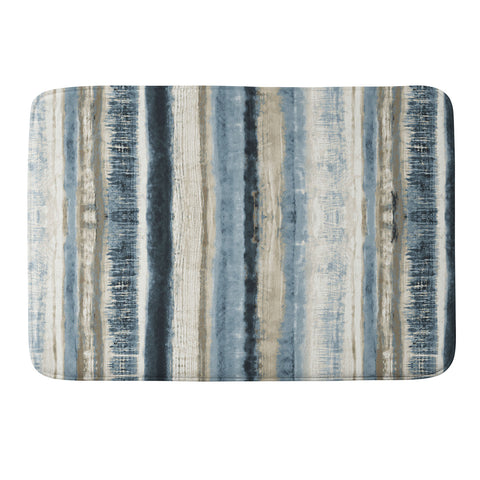 Becky Bailey Distressed Blue and White Memory Foam Bath Mat