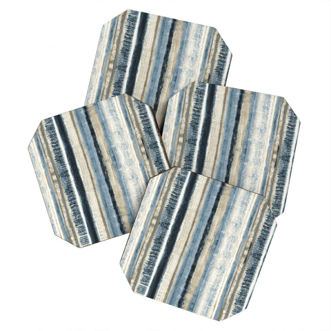Becky Bailey Distressed Blue and White Coaster Set
