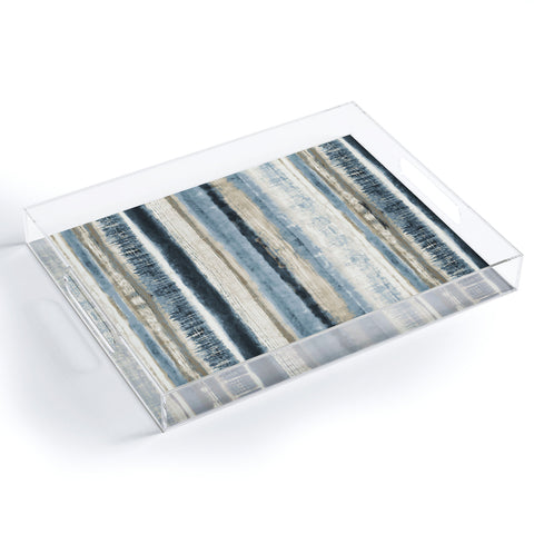 Becky Bailey Distressed Blue and White Acrylic Tray
