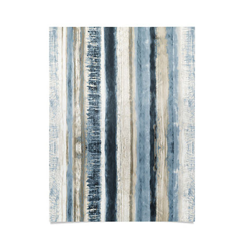 Becky Bailey Distressed Blue and White Poster