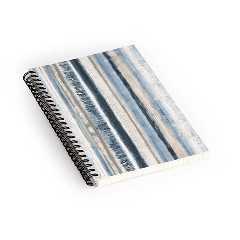 Becky Bailey Distressed Blue and White Spiral Notebook