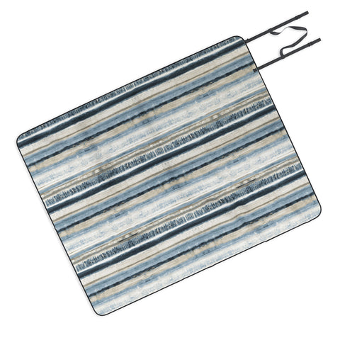 Becky Bailey Distressed Blue and White Picnic Blanket