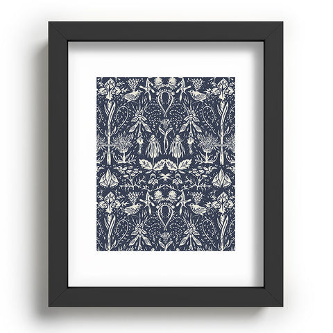 Becky Bailey Flight of Fancy in Dark Blue Recessed Framing Rectangle