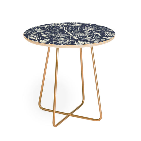 Becky Bailey Flight of Fancy in Dark Blue Round Side Table