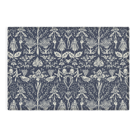 Becky Bailey Flight of Fancy in Dark Blue Outdoor Rug