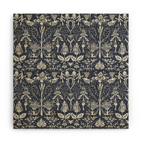 Becky Bailey Flight of Fancy in Dark Blue Wood Wall Mural