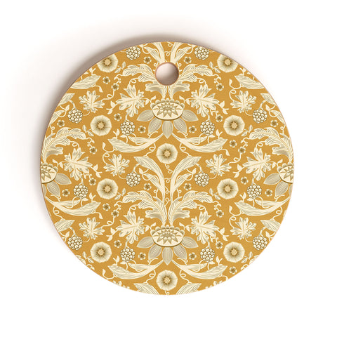 Becky Bailey Floral Damask in Gold Cutting Board Round