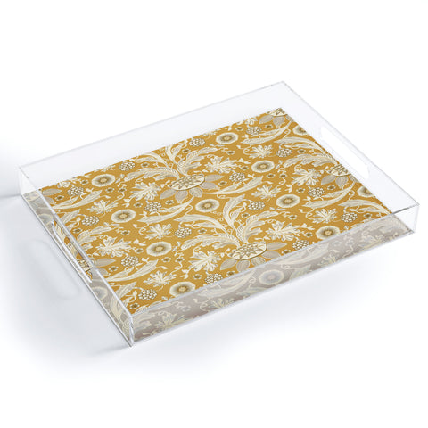 Becky Bailey Floral Damask in Gold Acrylic Tray