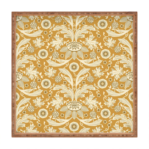 Becky Bailey Floral Damask in Gold Square Tray