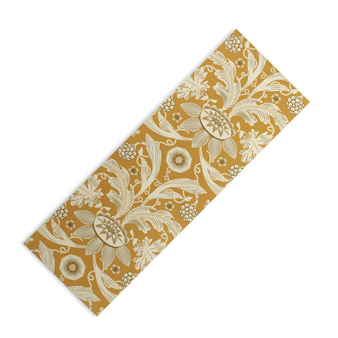 Becky Bailey Floral Damask in Gold Yoga Mat