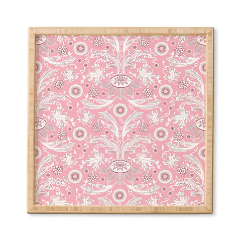 Becky Bailey Floral Damask in Pink Framed Wall Art