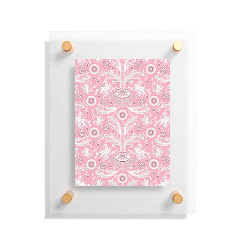 Becky Bailey Floral Damask in Pink Floating Acrylic Print
