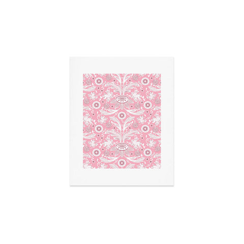 Becky Bailey Floral Damask in Pink Art Print