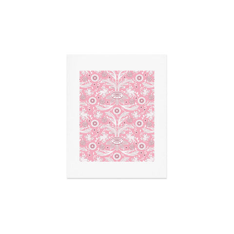 Becky Bailey Floral Damask in Pink Art Print