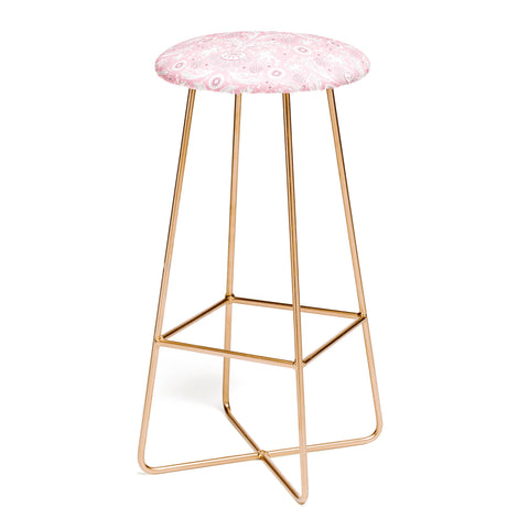 Becky Bailey Floral Damask in Pink Bar Stool