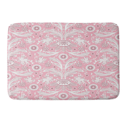 Becky Bailey Floral Damask in Pink Memory Foam Bath Mat