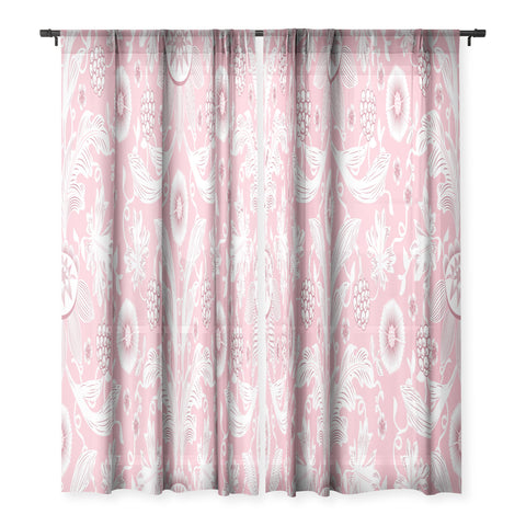 Becky Bailey Floral Damask in Pink Sheer Non Repeat