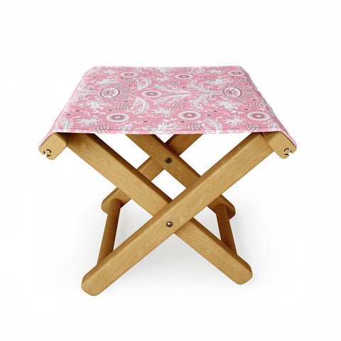 Becky Bailey Floral Damask in Pink Folding Stool