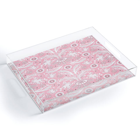 Becky Bailey Floral Damask in Pink Acrylic Tray