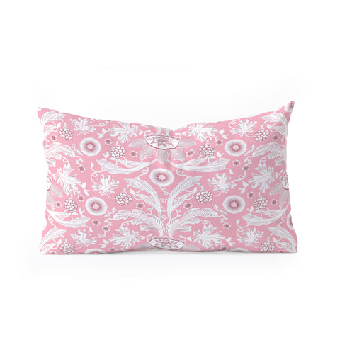 Becky Bailey Floral Damask in Pink Oblong Throw Pillow