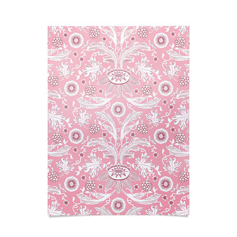 Becky Bailey Floral Damask in Pink Poster