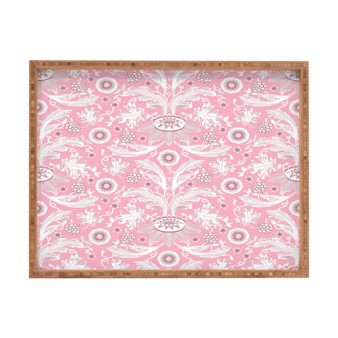 Becky Bailey Floral Damask in Pink Rectangular Tray