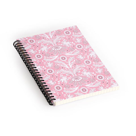 Becky Bailey Floral Damask in Pink Spiral Notebook