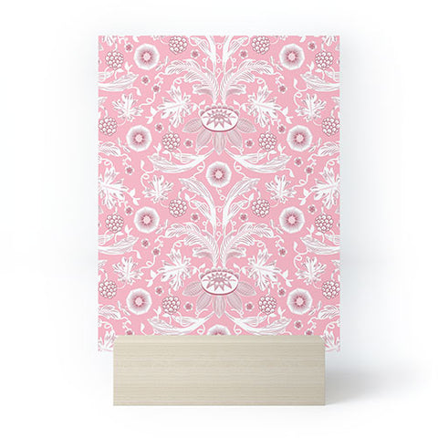 Becky Bailey Floral Damask in Pink Mini Art Print