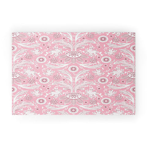 Becky Bailey Floral Damask in Pink Welcome Mat