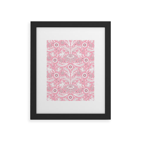 Becky Bailey Floral Damask in Pink Framed Art Print
