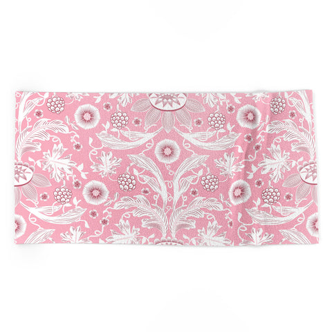 Becky Bailey Floral Damask in Pink Beach Towel