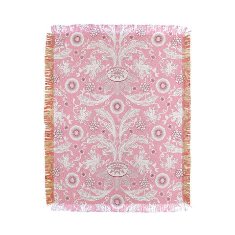Becky Bailey Floral Damask in Pink Throw Blanket