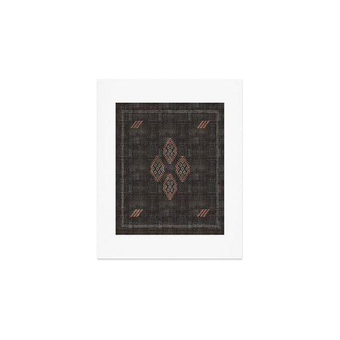 Becky Bailey Kilim in Black and Pink Art Print