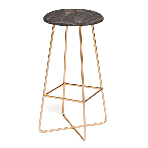Becky Bailey Kilim in Black and Pink Bar Stool