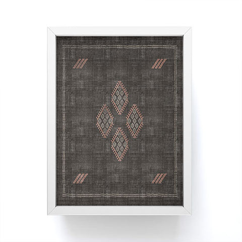 Becky Bailey Kilim in Black and Pink Framed Mini Art Print
