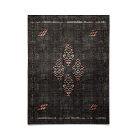 Becky Bailey Kilim in Black and Pink Poster