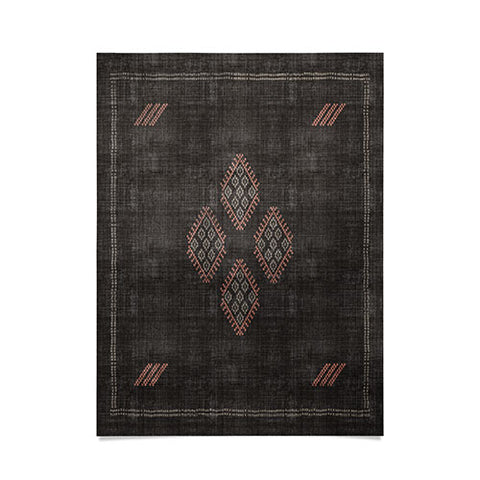Becky Bailey Kilim in Black and Pink Poster