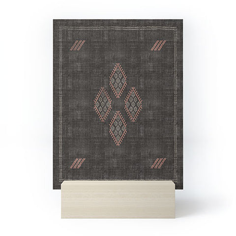 Becky Bailey Kilim in Black and Pink Mini Art Print