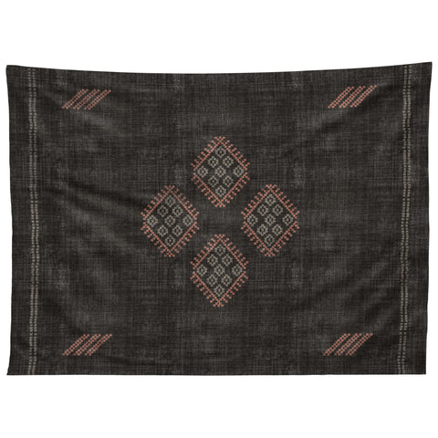 Becky Bailey Kilim in Black and Pink Tapestry