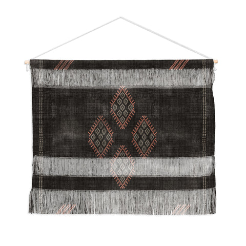 Becky Bailey Kilim in Black and Pink Wall Hanging Landscape